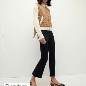 Veronica Beard Tan and Cream Puffer Jacket
